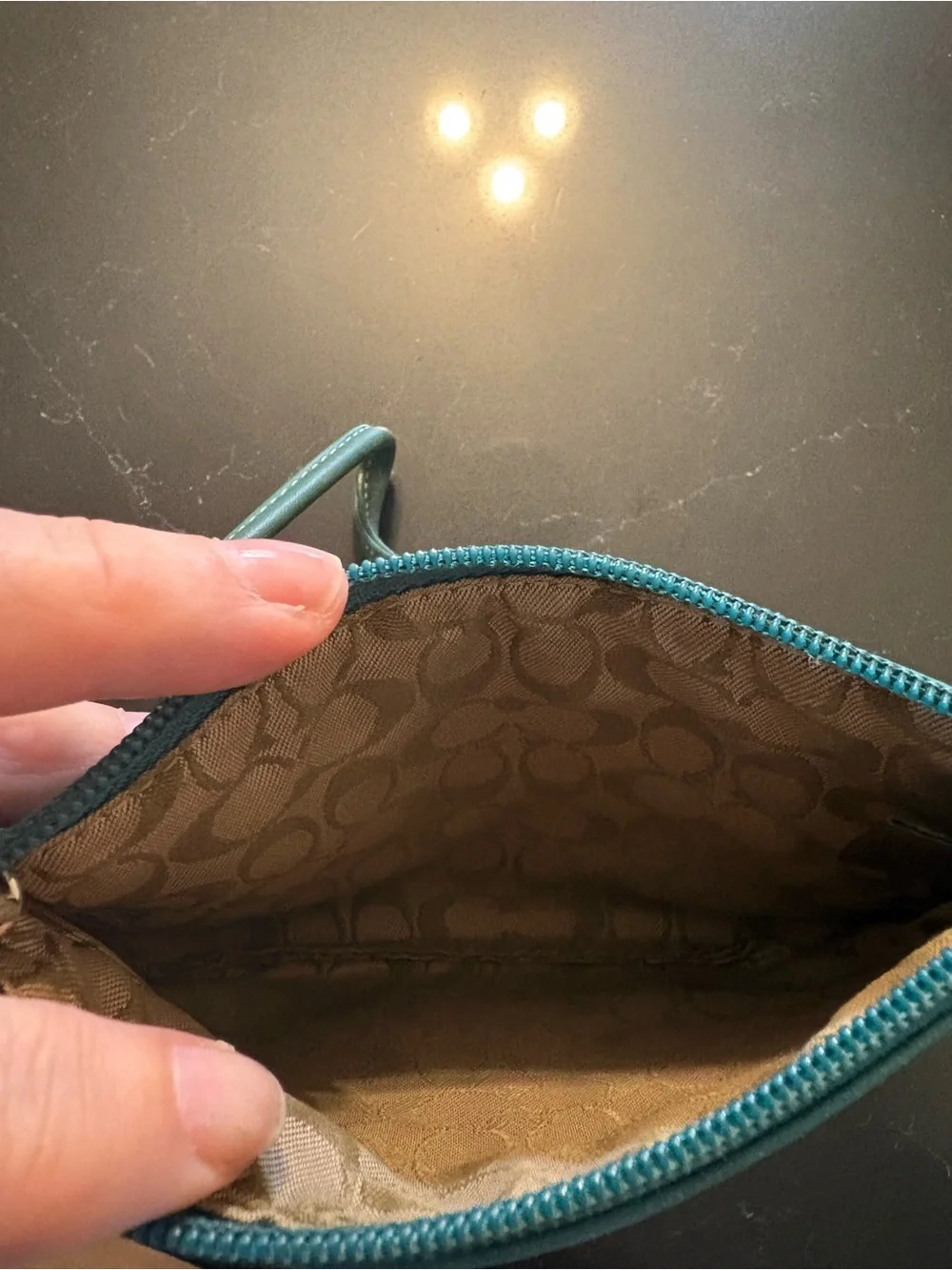 Coach compact teal